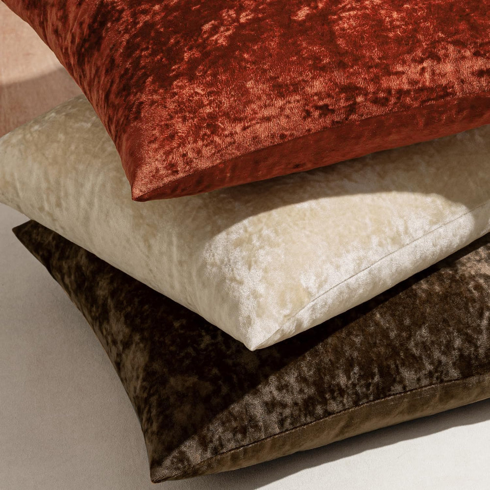 MIULEE Fall Velvet Throw Pillow Covers Rust 24x24 inch Set of 2