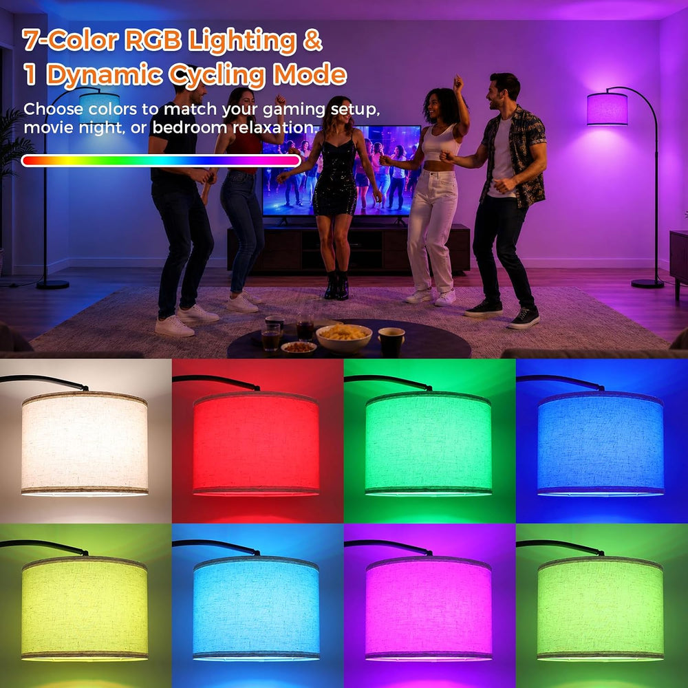 Unicozin Arc Floor Lamp, 2000LM 18W Bright LED Dimmable Tall Standing Lamp