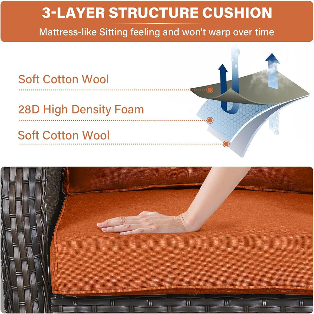 Outdoor Chair Cushions 2 Sets - 22 * 24" Patio Furniture Cushions with R...