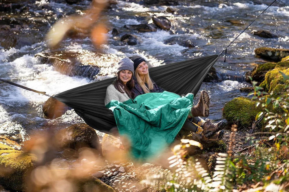 COVACURE Camping Blanket, Packable Down Alternative Outdoor Blanket 57X78'...