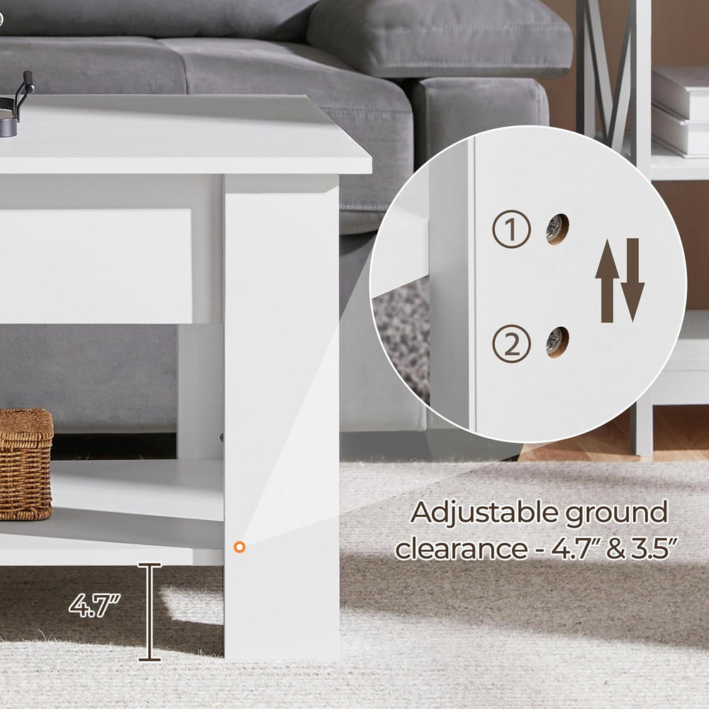 Yaheetech 47.2" Lift Top Coffee Table with Hidden Storage & Shelf, W...