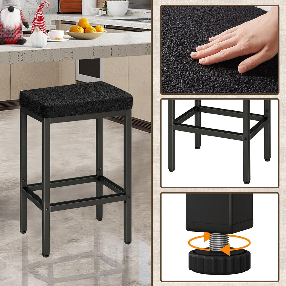 YMYNY 26 Inch Counter Height Bar Stools Set of 2, Fabric Barstools HBS514B