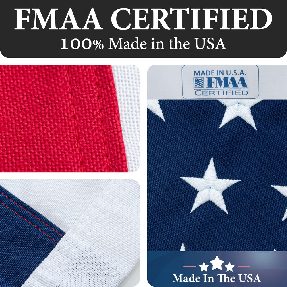 American Flags for Outside 3x5-100% Polyester MADE IN THE USA -Indestructible...
