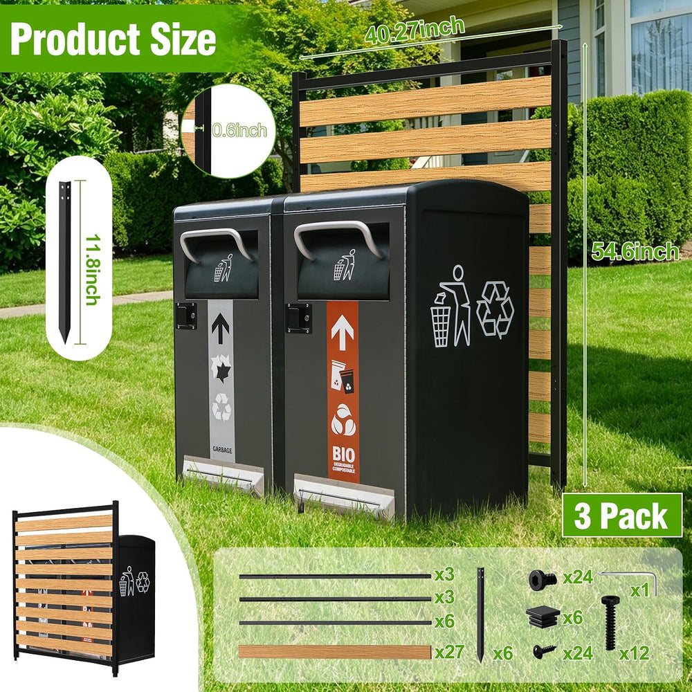 Metal Air Conditioner Fence 3 Panels - 40.27" W x 54.6" H Outdoor P...