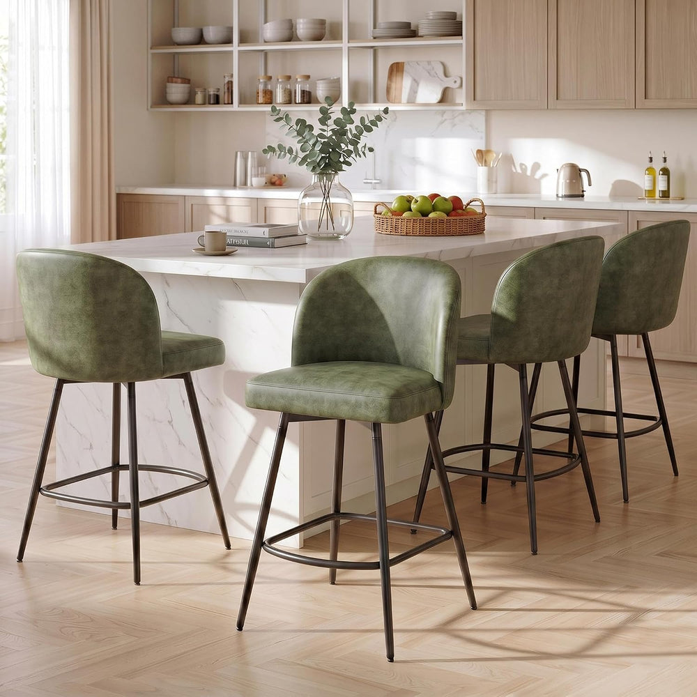 Garvee 26'' Bar Stools Set of 4, Counter Stools with Back & Thick...