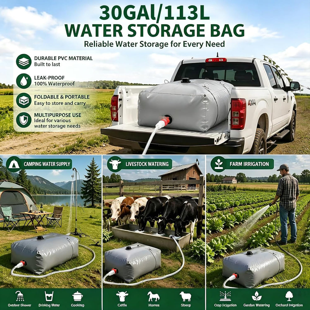 Foldable Portable Water Bladder Tank 30gal/113L Storage Container
