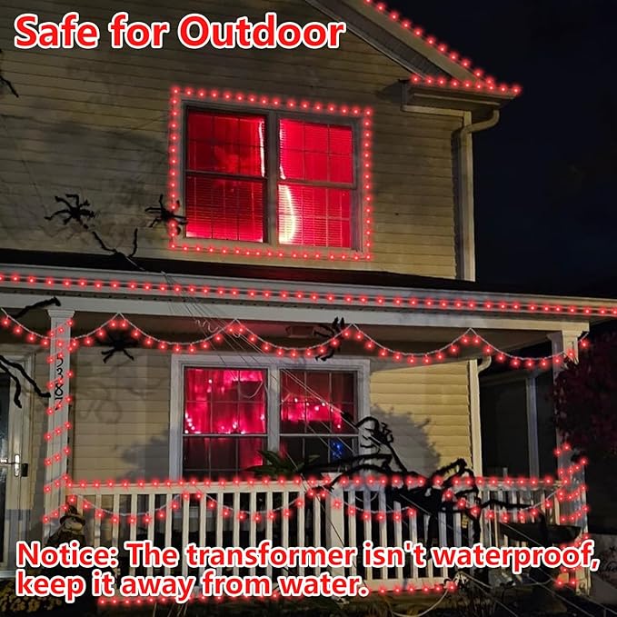YEGUO 165ft 500 LED Halloween Lights Outdoor Waterproof, Red String Lights In...