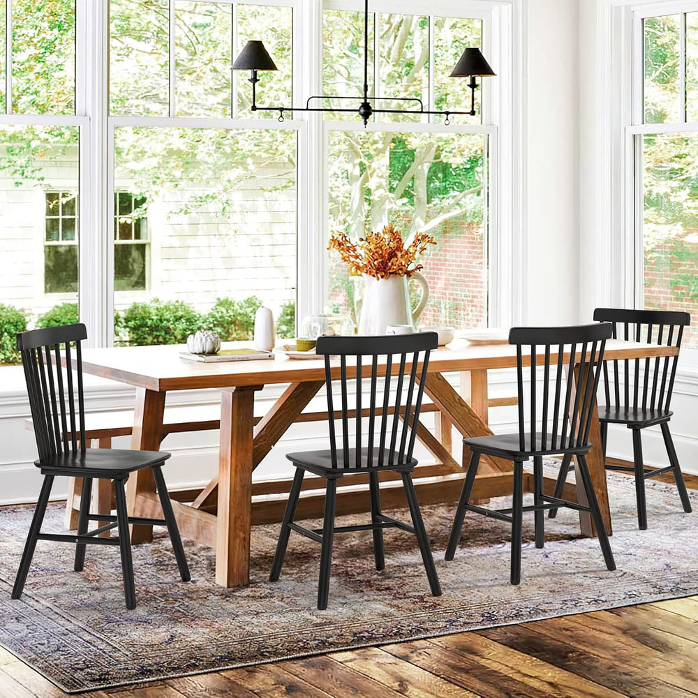 LUE BONA Windsor Dining Chair, Dining Chairs Set of 6, Spindle Back Wood Kitc...