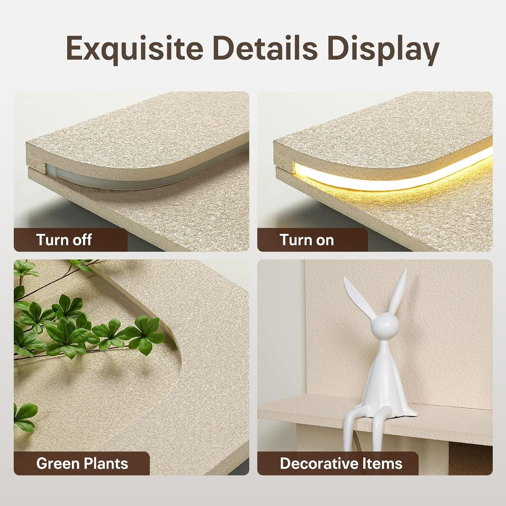 3D Textured LED Wall Art Decor for Living Room, Vertical Minimalist 30x60