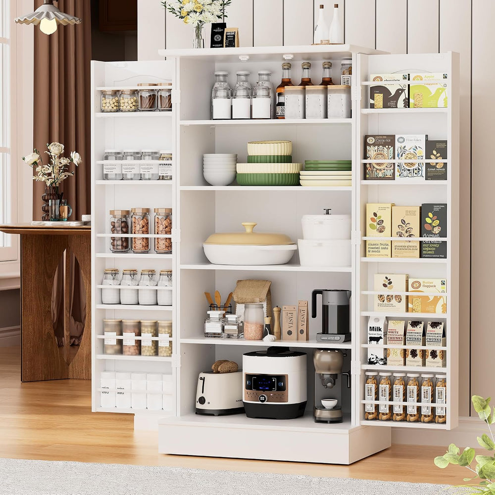 kepptory 47" Freestanding Kitchen Pantry Cabinet with Adjustable Shelves