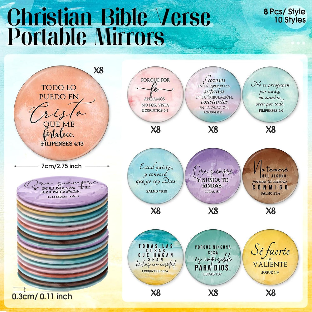 GlikCeil 80 Pcs Christian Compact Mirror Bulk for Women,Religious