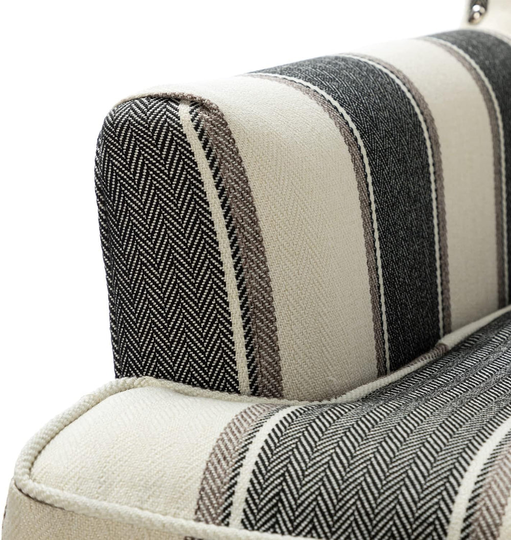 HULALA HOME Modern Accent Chair, Comfy Striped Armchair, Black