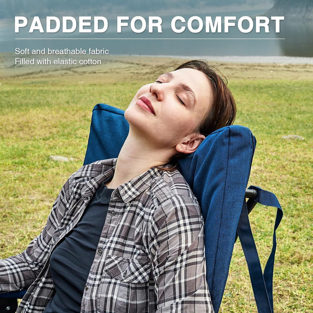 EVER ADVANCED Oversized Folding Rocking Camping Chair, Padded