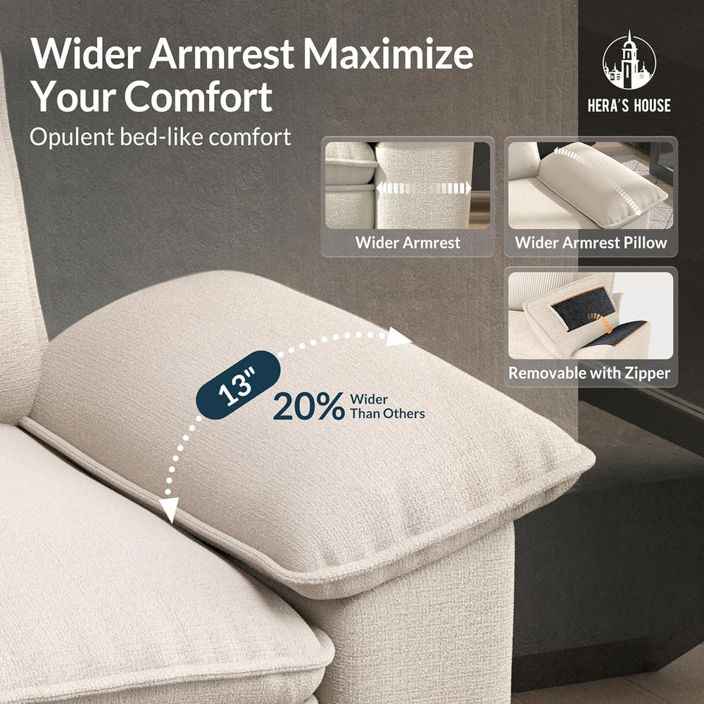 HERA'S HOUSE Modular Sectional Sofa Set with Loveseat & Armchair 3 Piece