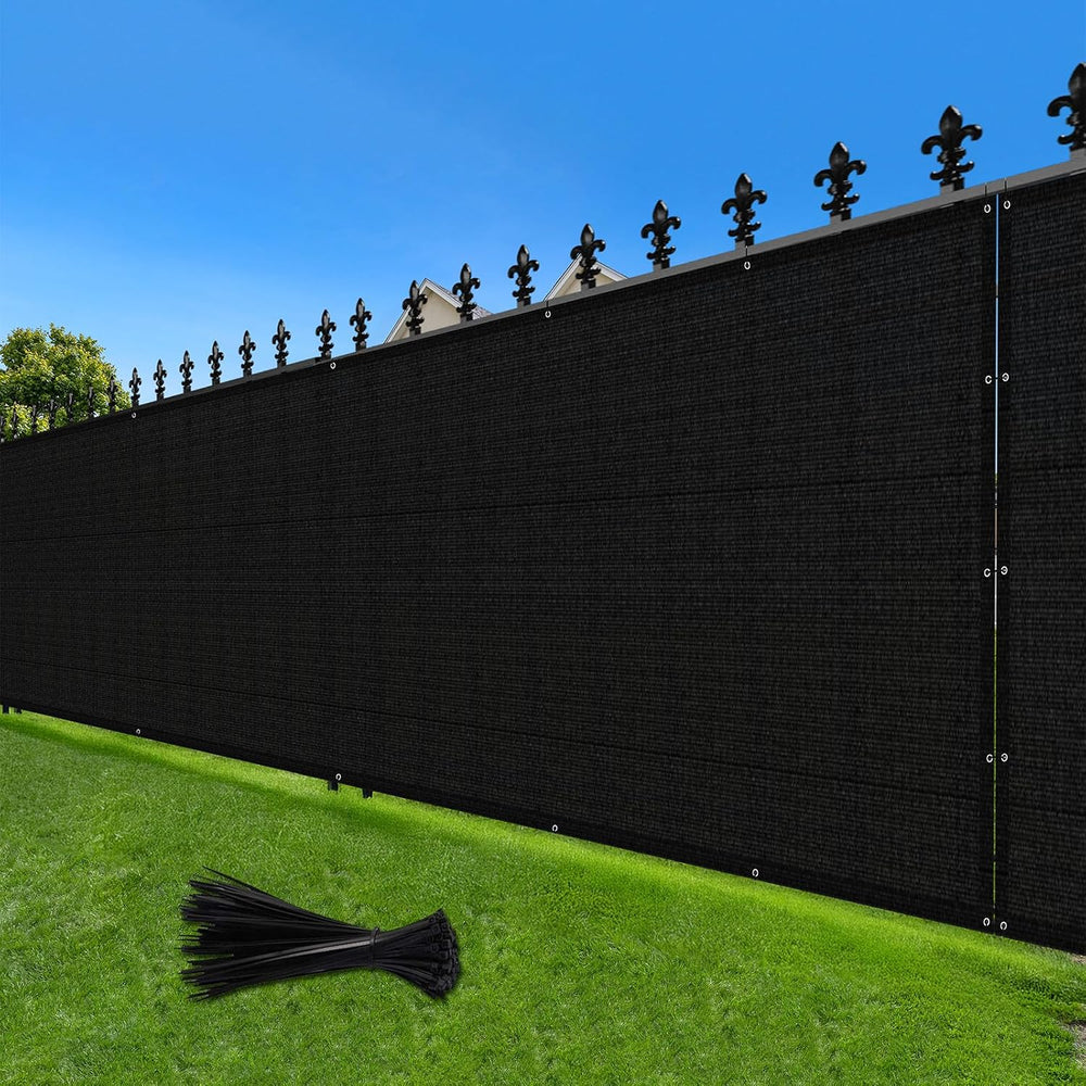 LOVE STORY Custom Size 4' x 36' Outdoor Privacy Fence Screen, Black