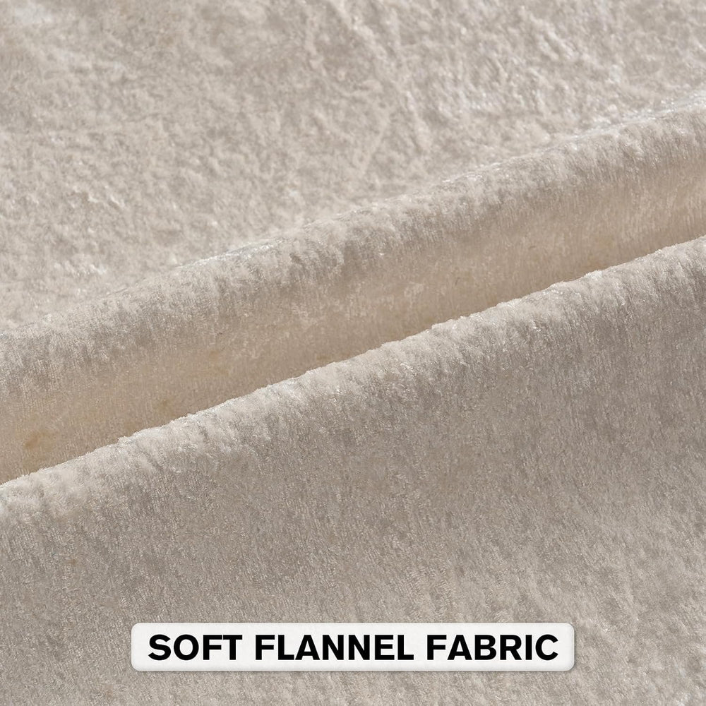 FUTEI Pack of 2 Crushed Flannel Throw Pillow Covers 26x26 Inch, Cream