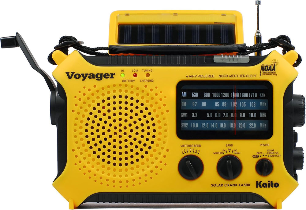 Kaito KA500 5-way Powered Solar Power,Dynamo Crank, Wind Up Emergency AM/FM/S...