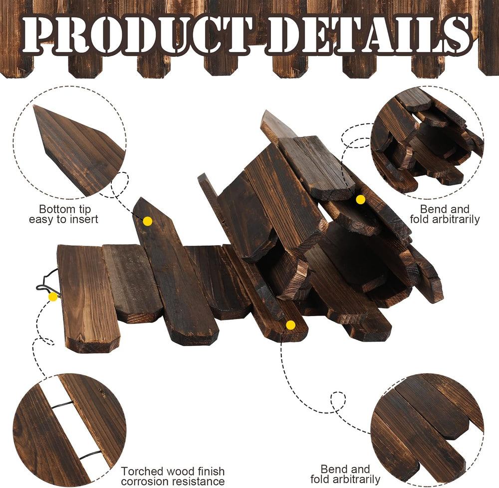 Bucherry 8 Pcs Wood Garden Edging Border No Digging Landscape Edging