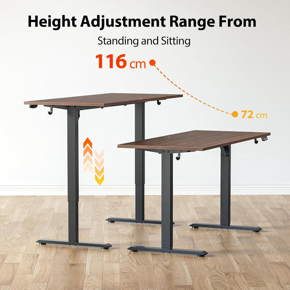 Agilestic 60*24 Inch Height Adjustable Electric Standing Desk, Dark Walnut