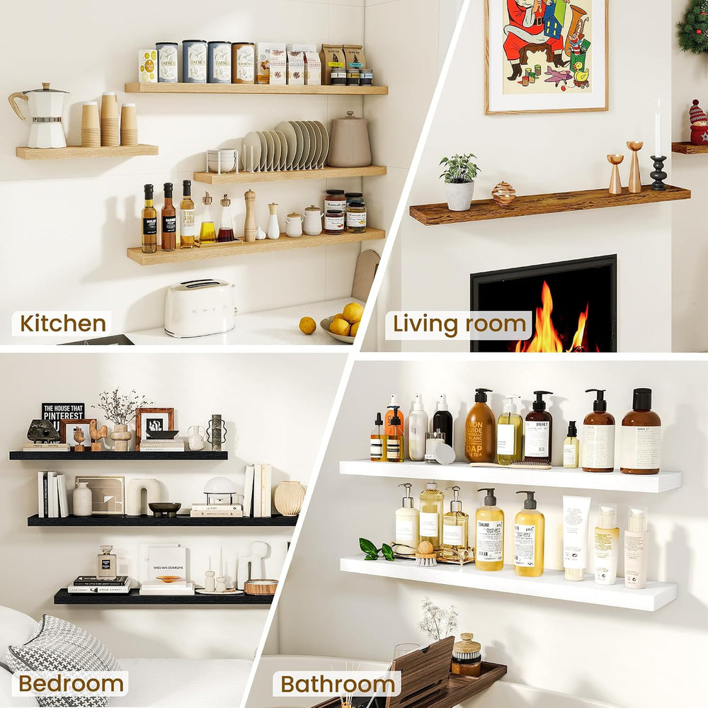 Dreamland Floating Shelves, 20Inch Rustic Wooden Wall Shelves for Bathroom|Be...