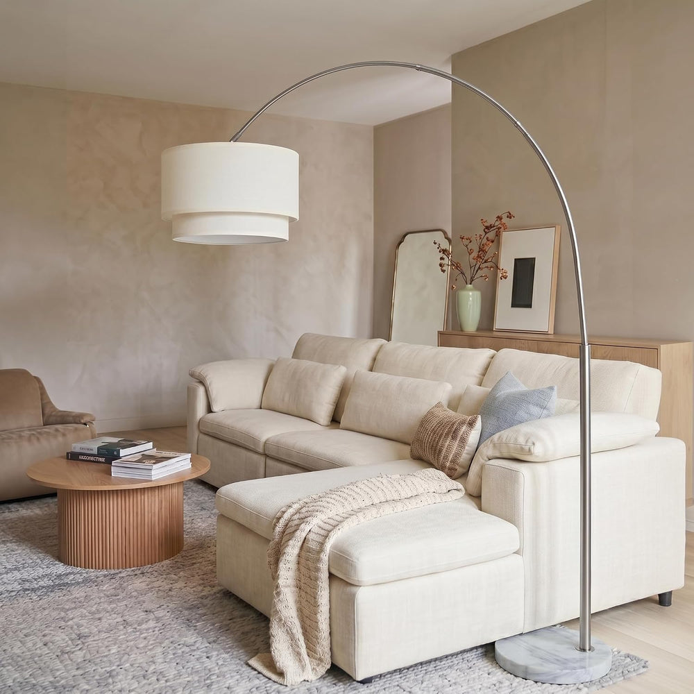 Brightech Mason Arc Floor Lamp - Modern Corner Standing Lamp with Unique Hang...