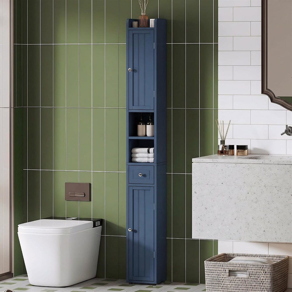 ChooChoo Narrow Bathroom Storage Cabinet with Adjustable Shelves and Drawer