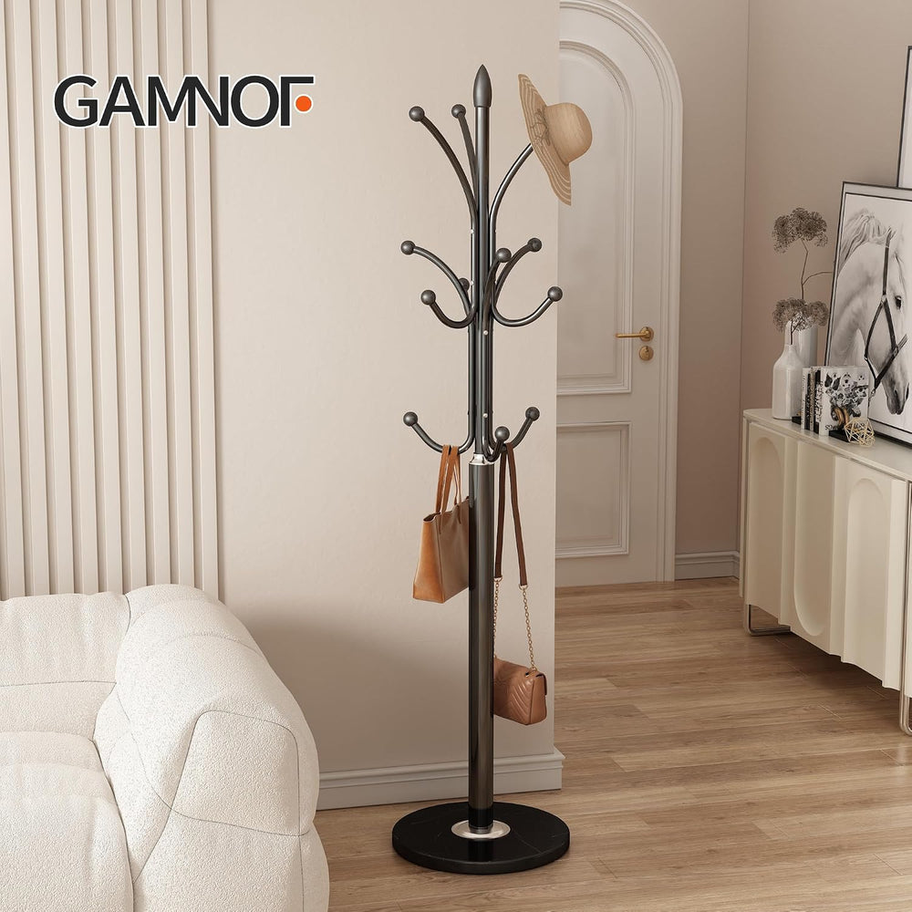 Metal Coat Rack Freestanding Sturdy Heavy Duty Coat Rack Stand,Black