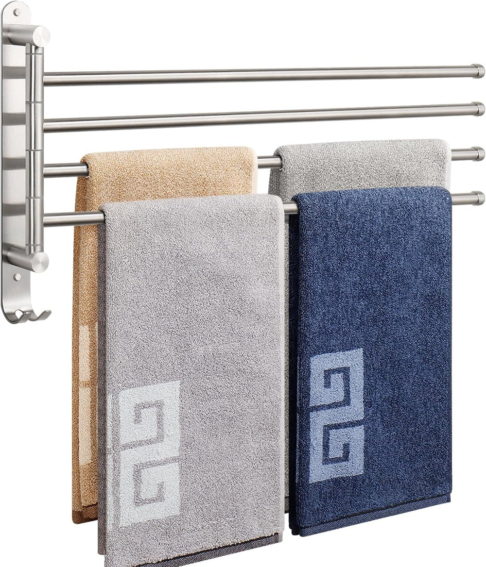 NearMoon Swivel Towel Rack, 19.5" Thicken 304 Stainless Steel 4-Arm Towe...