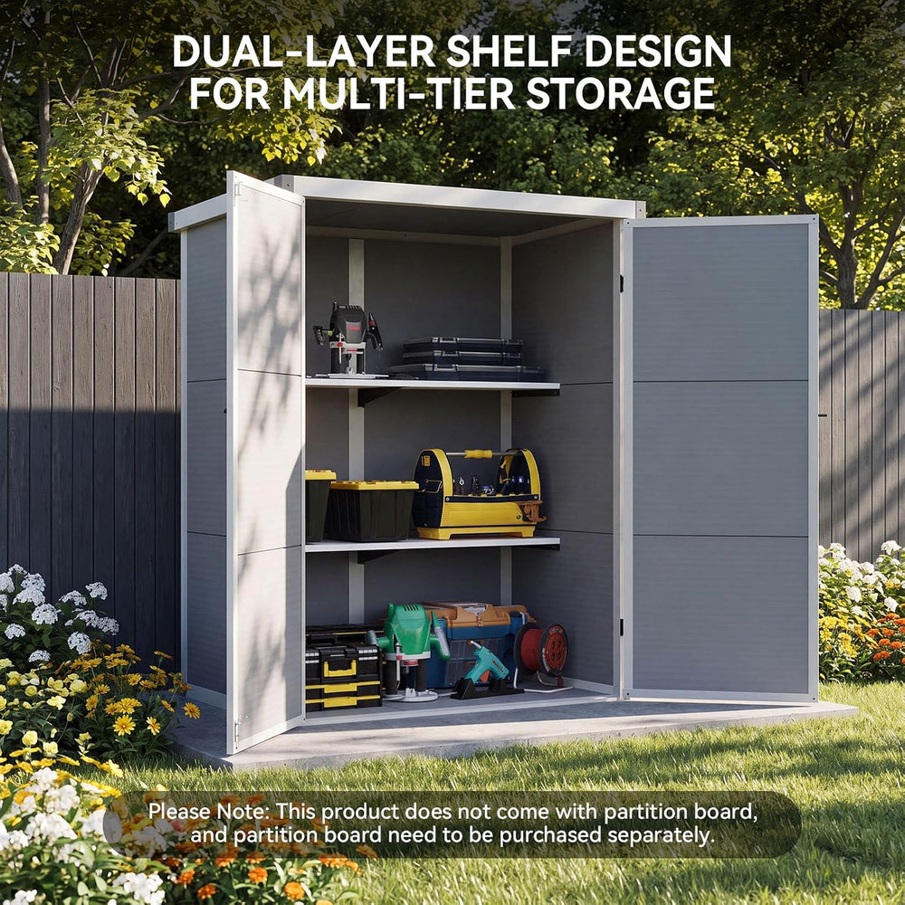 Aoxun 55 Cuft Outdoor Tall Storage Shed, 5×3 Ft Vertical Shed with Floor &...