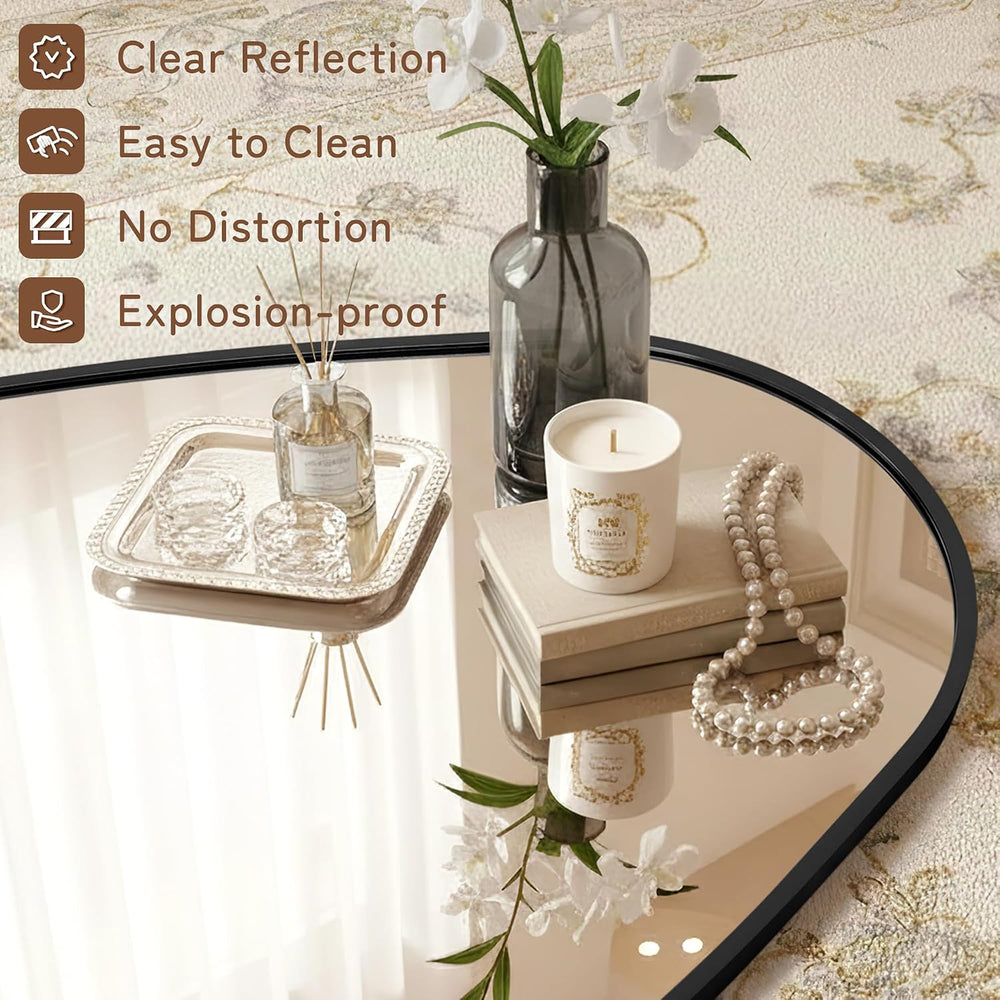 Irregular Full Length Mirror-Black Mirrors for Wall Home Decor 55"x 23&q...