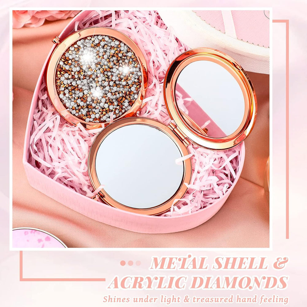 Vicenpal 24 Pcs Compact Mirrors Round Pocket for Bridesmaid Gifts