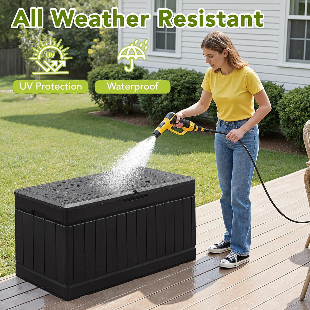 Devoko 78 Gallon Deck Box, Waterproof Resin Outdoor Storage Box