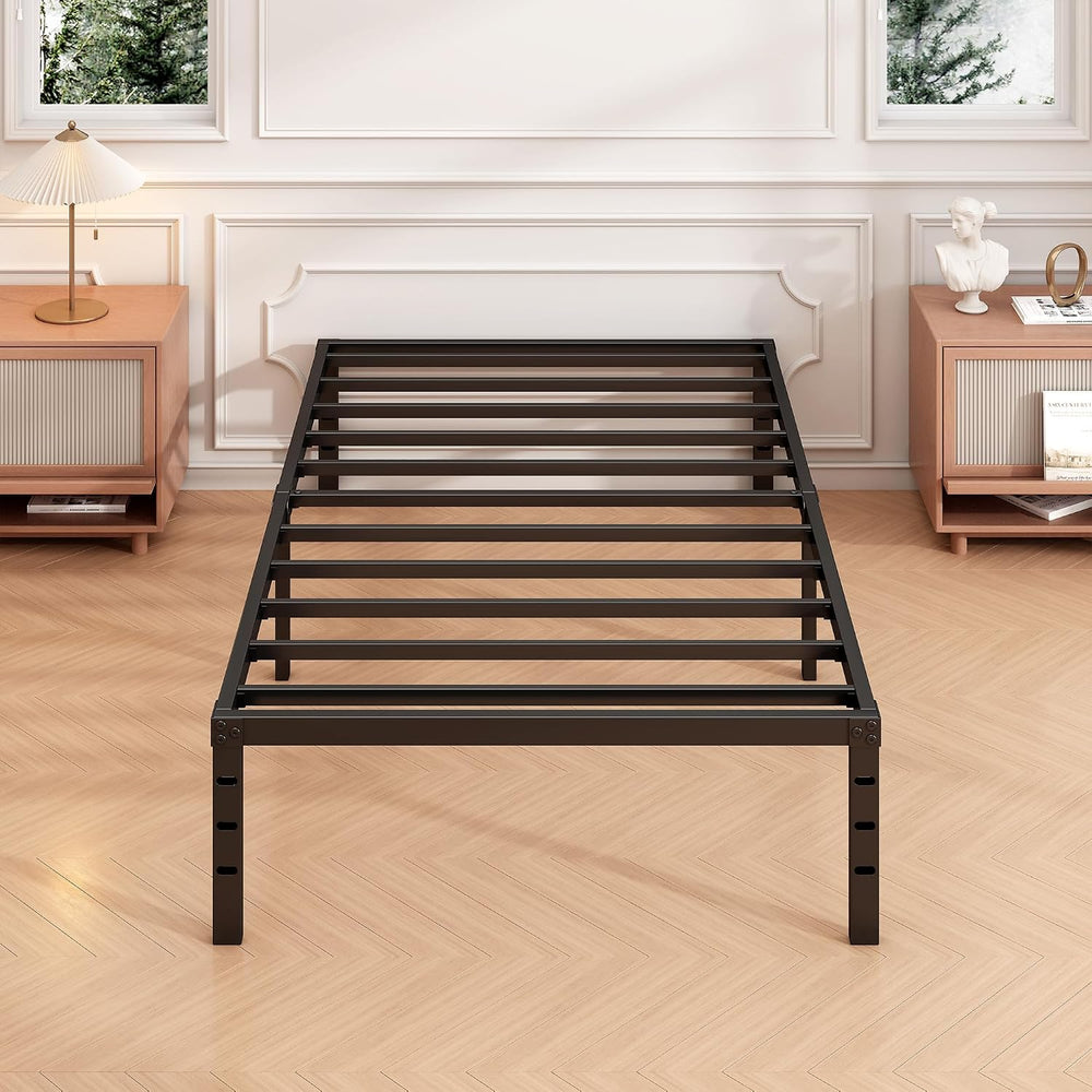 Hafenpo 14 Inch Twin Bed Frame, Under Bed Storage, Black