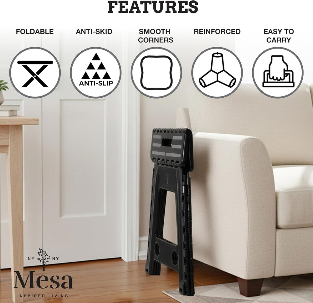 Inspired Living 18" Step Stool, Folding Step Stools for Adults, Plastic ...