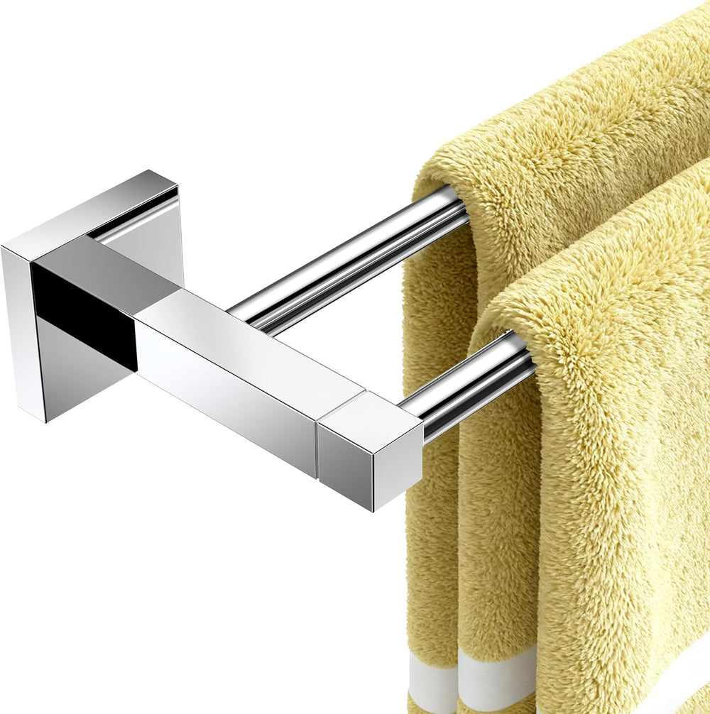 RUACQ Double Towel Bar 24" Towel Racks for Bathroom Wall Mounted Chrome