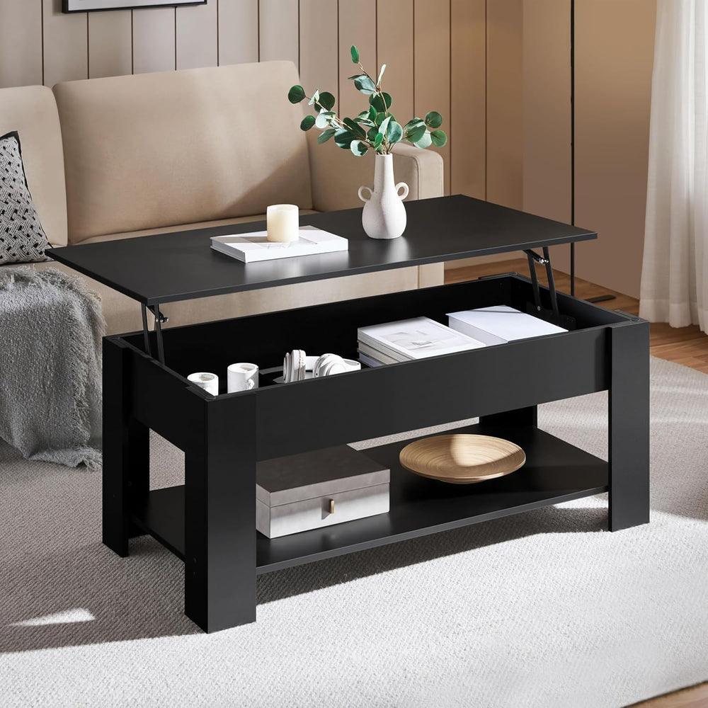 Yaheetech 47.2" Lift Top Coffee Table with Hidden Storage & Shelf, B...