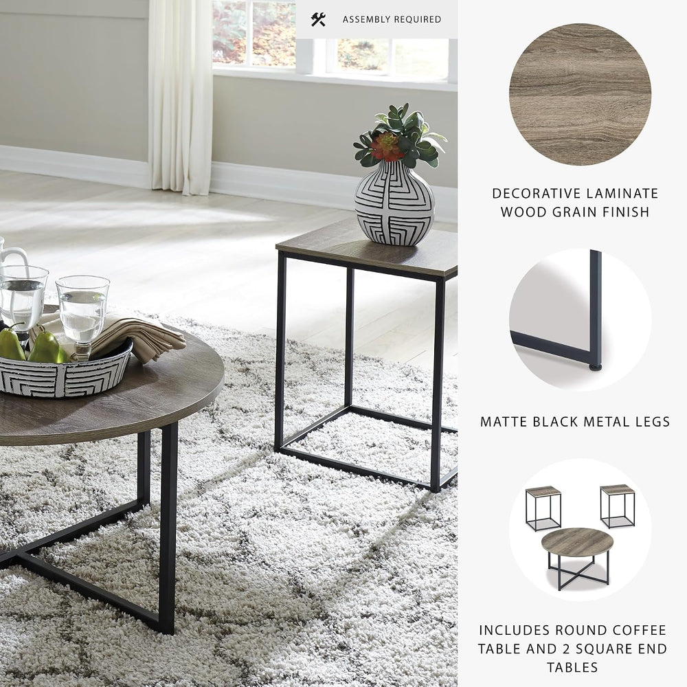Signature Design by Ashley 3-Piece Living Room Coffee and End Table Set