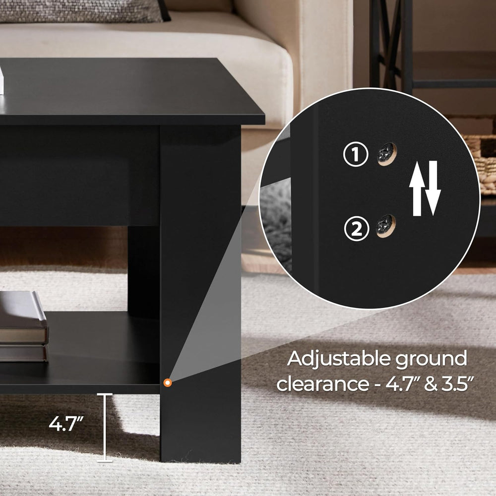 Yaheetech 47.2" Lift Top Coffee Table with Hidden Storage & Shelf, B...