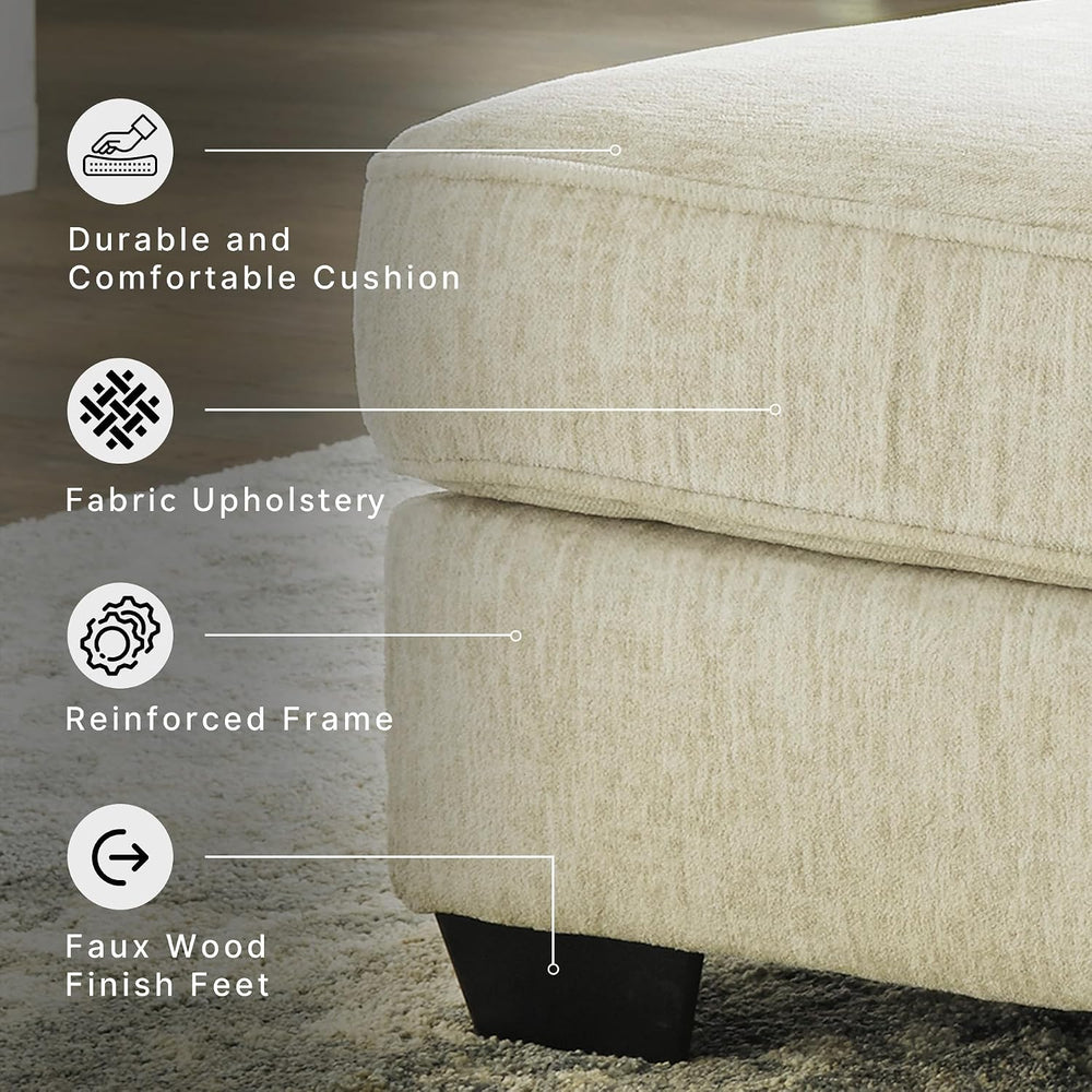 Signature Design by Ashley Oversized Square Ottoman Coffee Table, Beige
