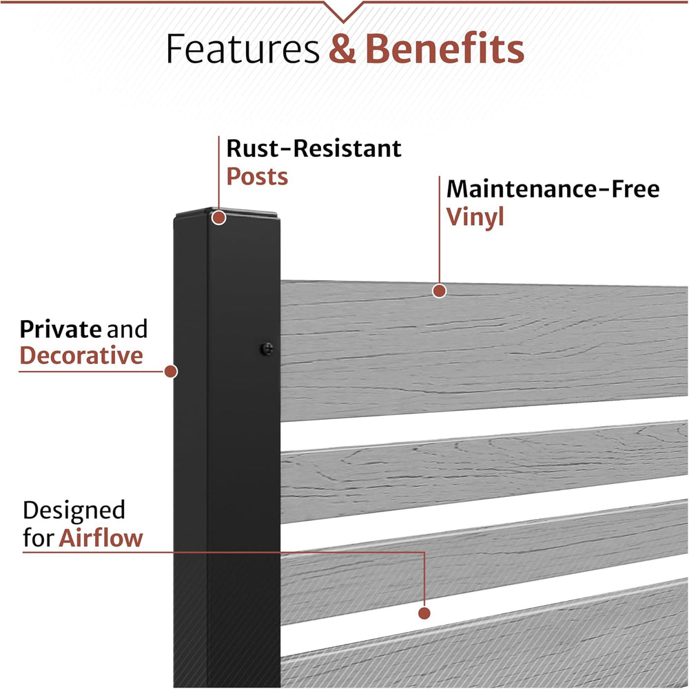Enclo 4ftH Florence Privacy Screen w/Planter Box, Freestanding Ash Vinyl