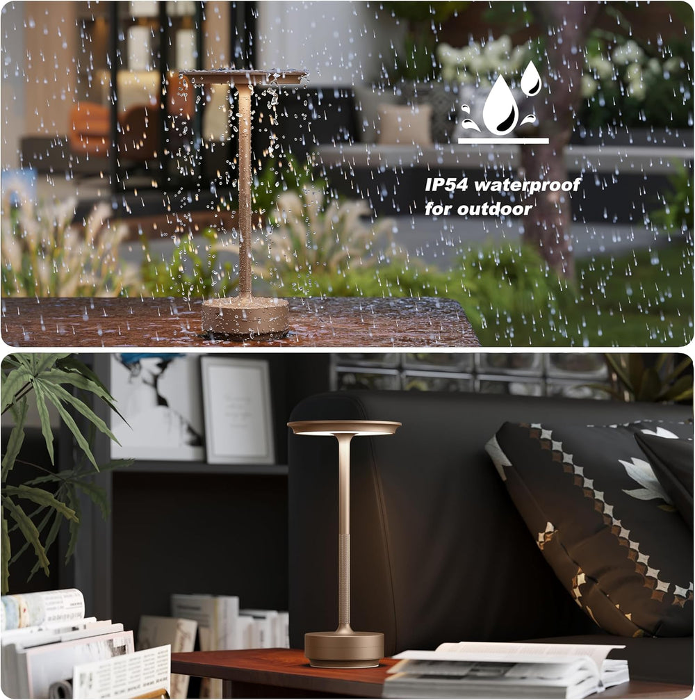 TBBGA 2 Pack Rechargeable Table Lamps Cordless, 5000mAh Outdoor Table Light