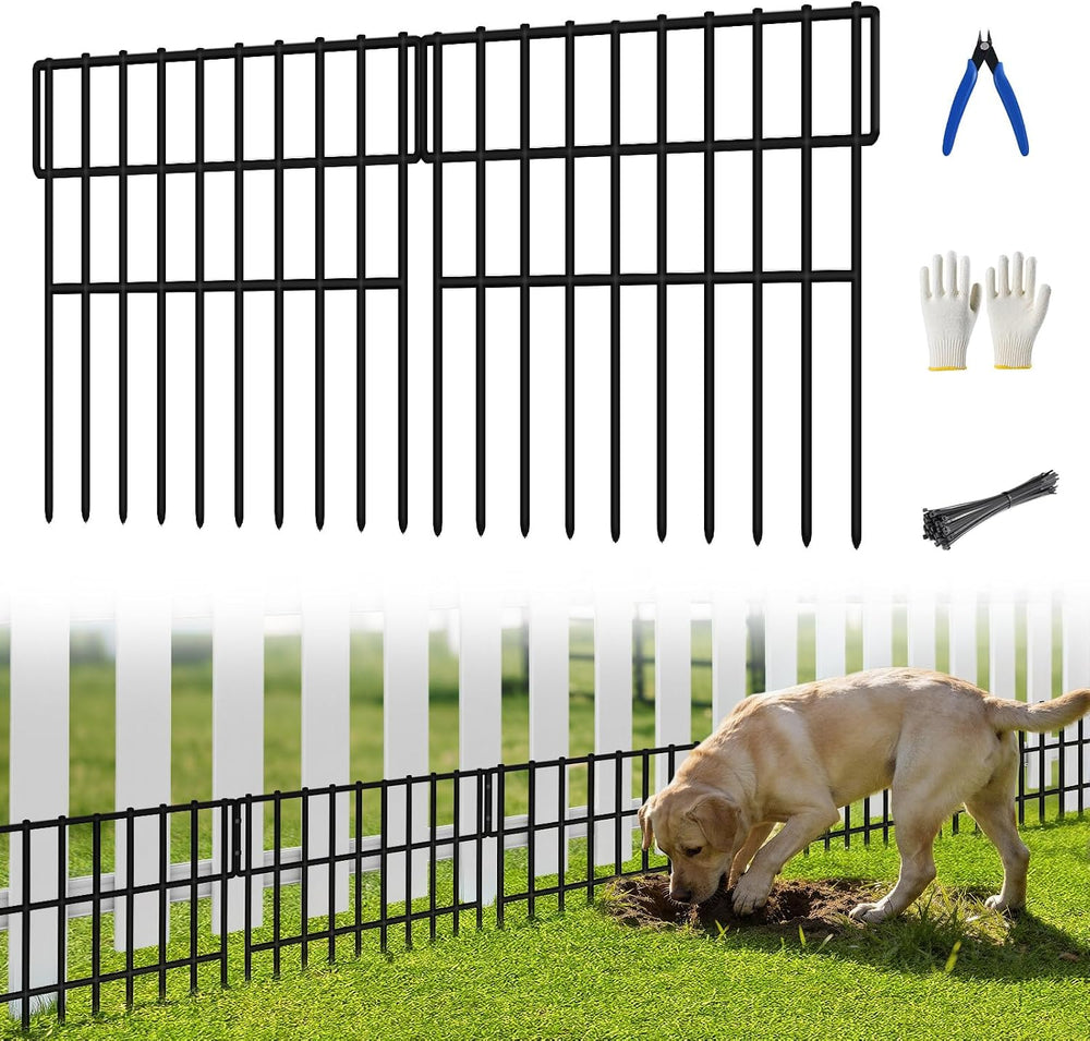 ULIOK 30 Panels Garden Fence Animal Barrier, Animal Barrier Fences No Dig Fen...