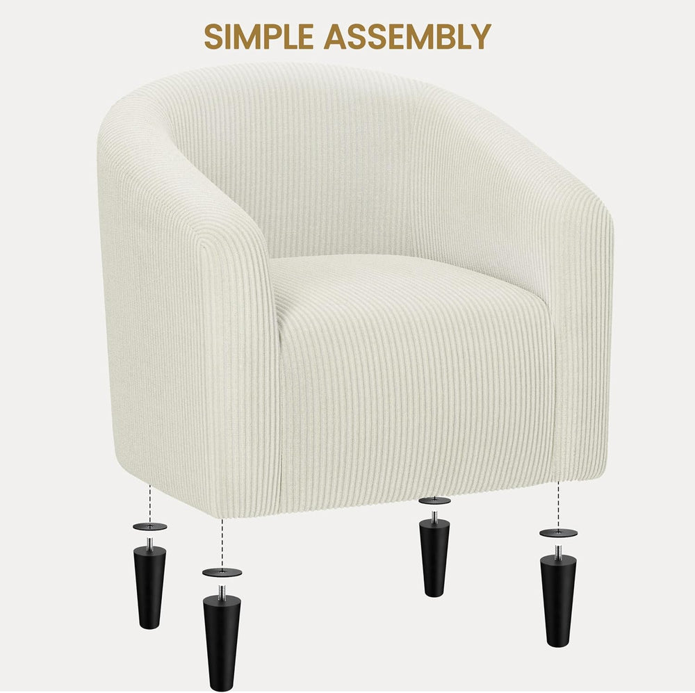 Yaheetech Compact Corduroy Accent Chairs Set of 2 for Small Spaces, Beige