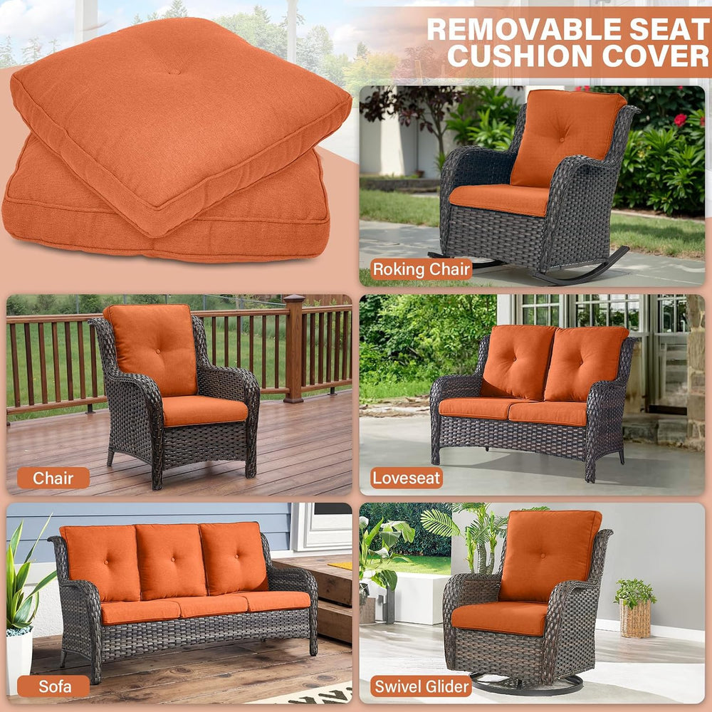 Outdoor Chair Cushions 2 Sets - 22 * 24" Patio Furniture Cushions with R...