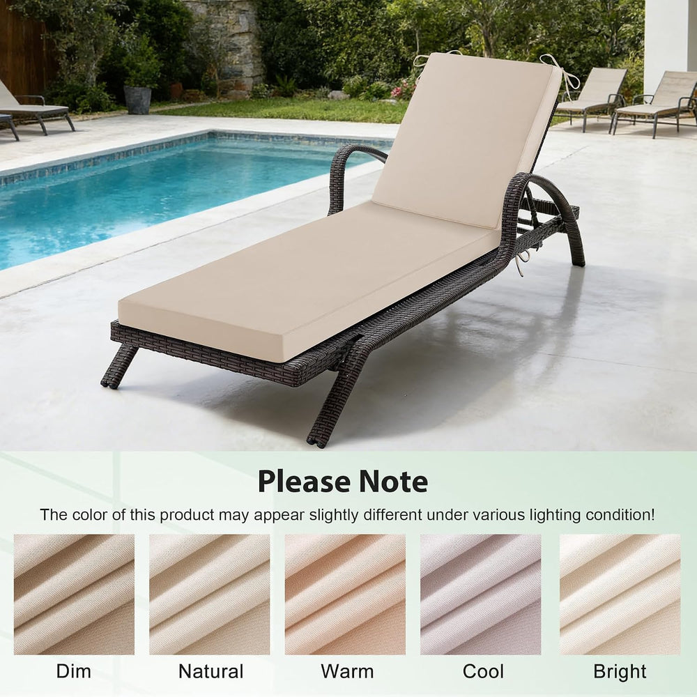 Chaise Lounge Cushions Outdoor, 80x 26x 3 Inch Waterproof & Fade-Resistan...