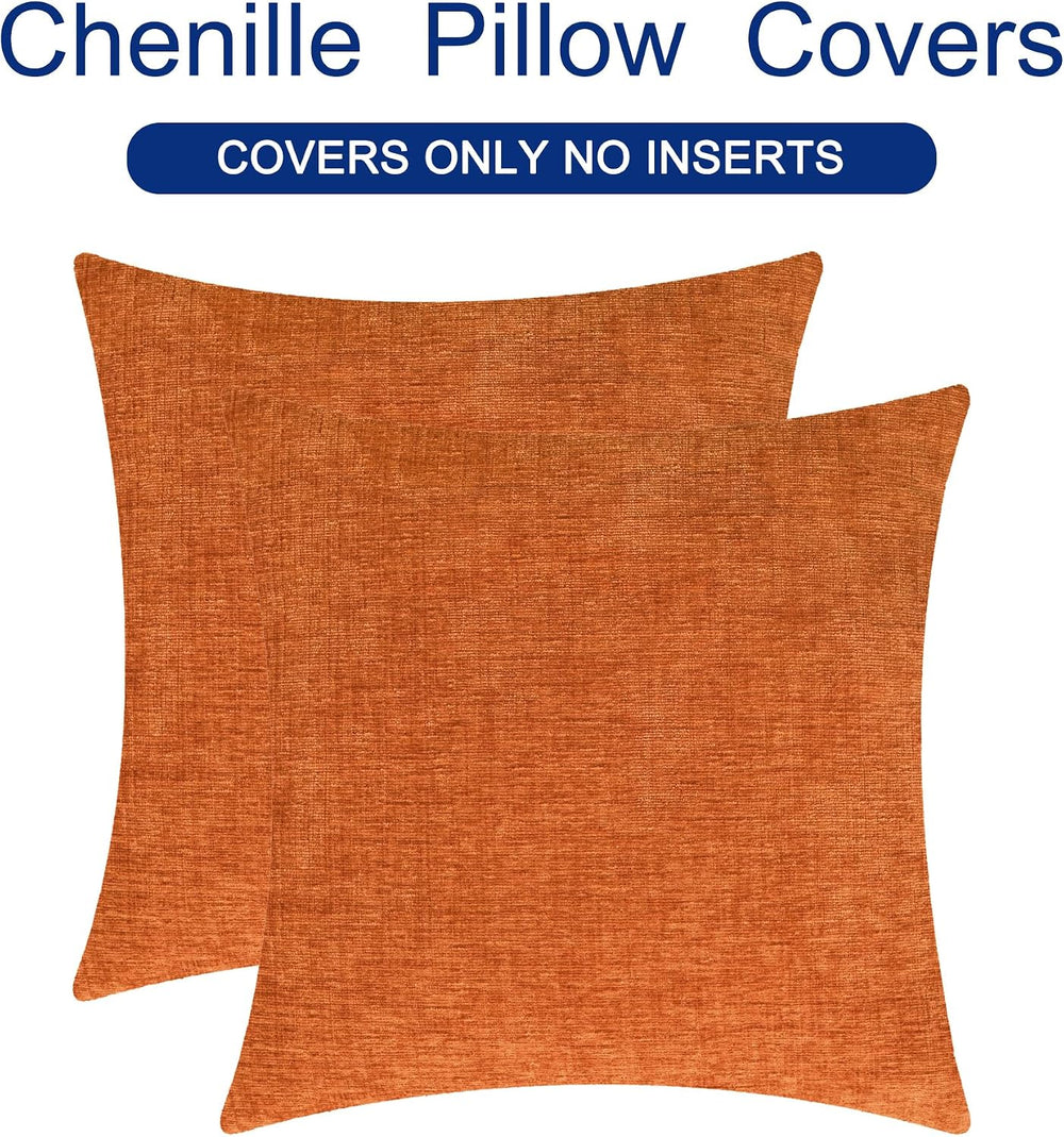 CaliTime Fall Decorative Throw Pillow Covers 26 X 26 Inches Burnt Orange