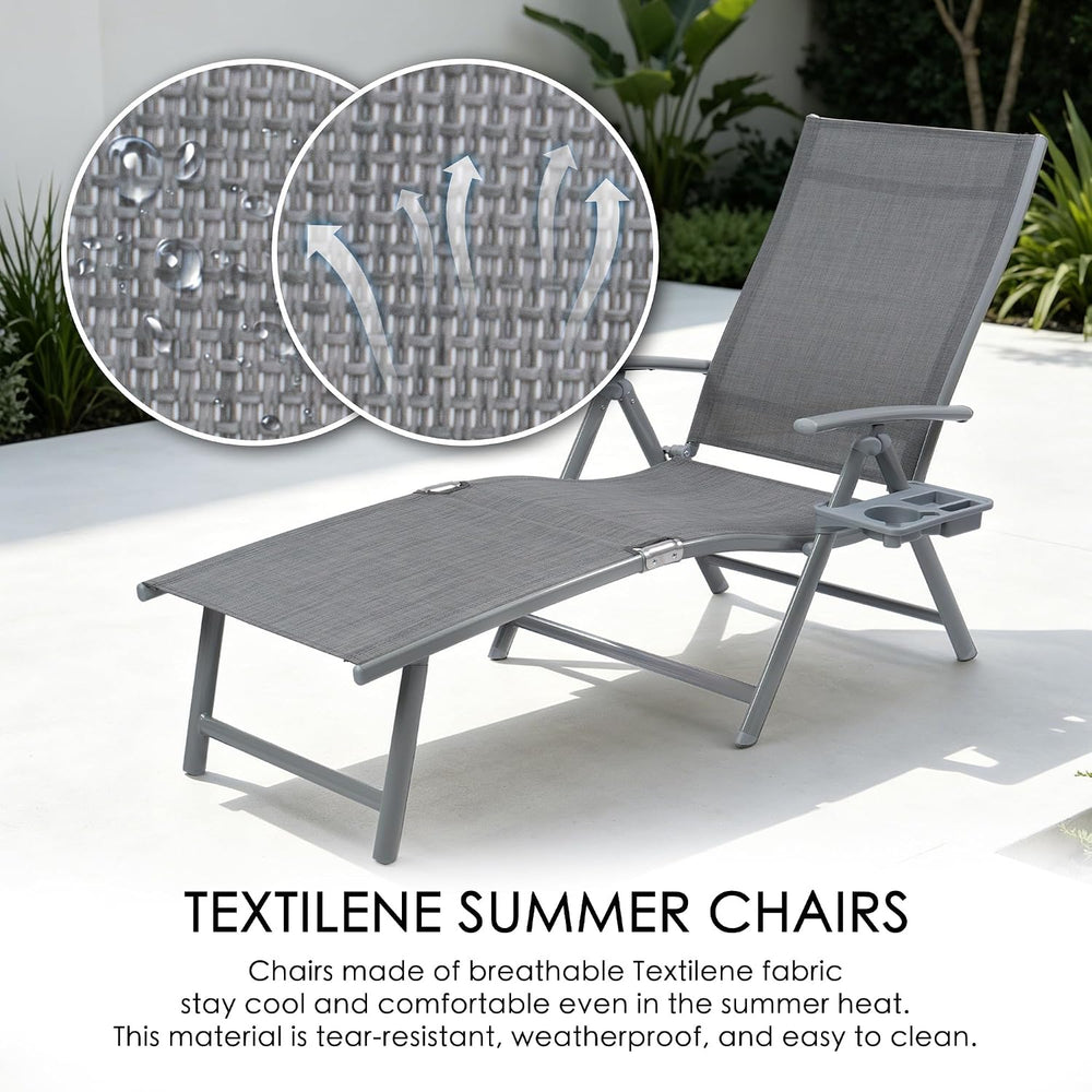 Kozyard 2 Pieces Aluminum Outdoor Chaise Lounge Chairs