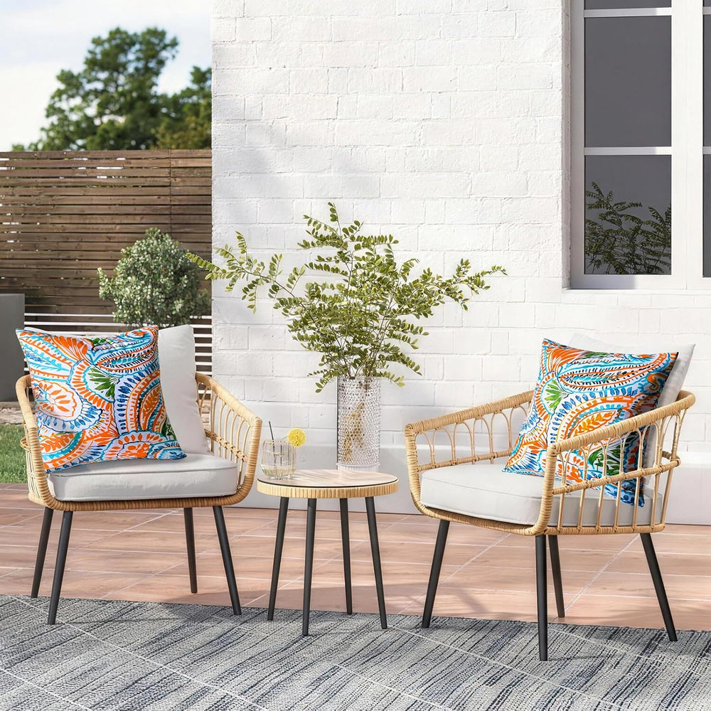 2 Pack Fall Outdoor Pillows, 18x18 Outdoor Throw Pillows Orange