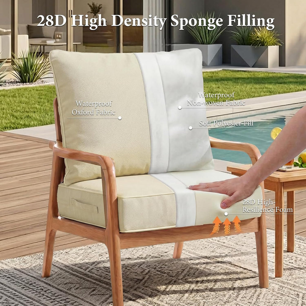 Outdoor Chair Cushions, 19 x 19 Water-Resistant Patio Seat Cushion Beige