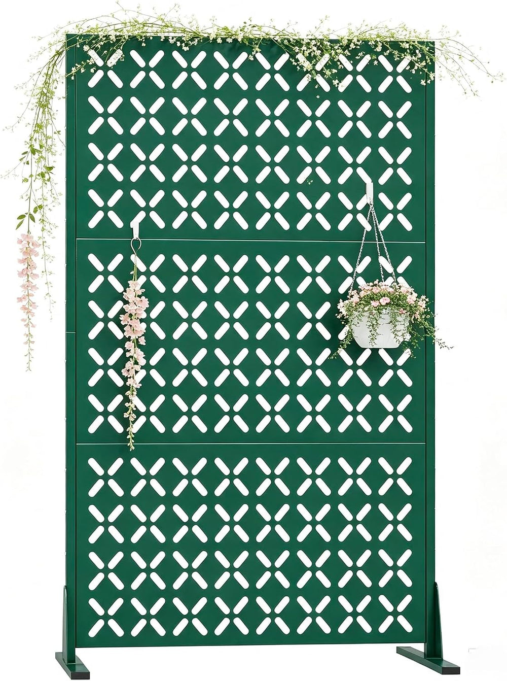 Metal Privacy Screen for Outside, 72" H×45" W Freestanding Outdoor ...